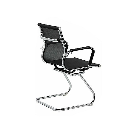 Scaun vizitator OFF 804, ergonomic, mesh, cadru cromat, 110 kg, negru [2]