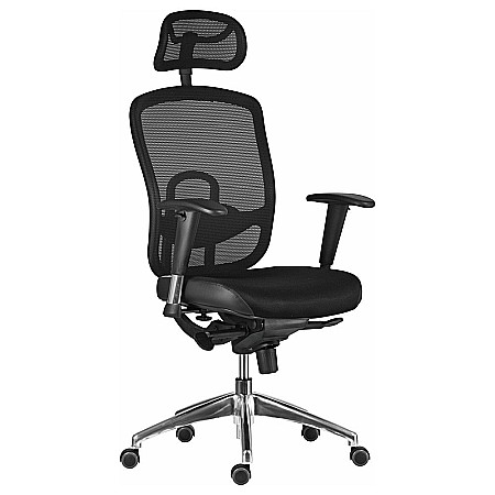 Scaune ergonomice - Scaun ergonomic mesh cu tetiera Oklahoma negru