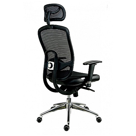 Scaun ergonomic mesh cu tetiera Oklahoma negru [3]