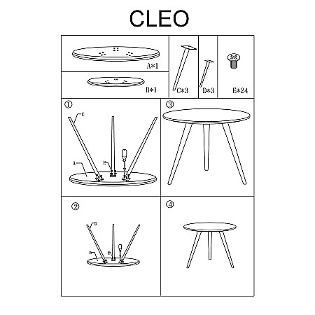 Set 2 mese cafea SL Cleo negru [1]
