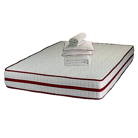 Promotii - Set Avantaj saltea Roza Super Lux Ortopedica 140x200x26  plus 2 perne 50 x70 plus Husa plus Pilota microfibra iarna 180x200