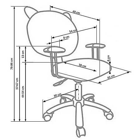 Set birou copii HM Lima B1, usa si sertar, Pal melaminat, alb si scaun birou HM Kitty, piele ecologica, Mecanism de balans, 80 Kg, roz [6]