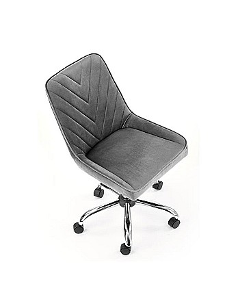 Set birou cu spatii depozitare HM Grosso, rafturi, sertar, PAL melaminat, 149x50x105 cm, stejar auriu/antracit si scaun copii HM Rico, ergonomic, stofa tip catifea, 100 kg, gri [3]