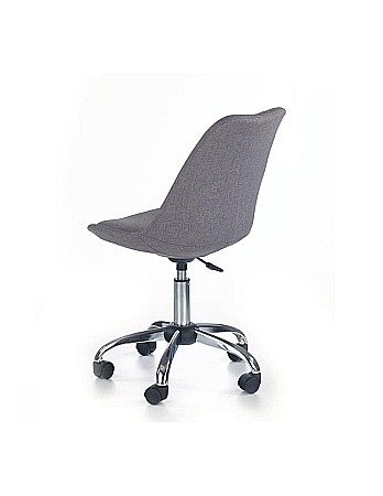 Set birou cu usa si sertar HM Elmo, Pal melaminat, 120x55x78 cm, stejar/antracit si scaun copii HM Coco 4, Ergonomic, Stofa, Inaltime ajustabila, 80 kg, Gri deschis [3]