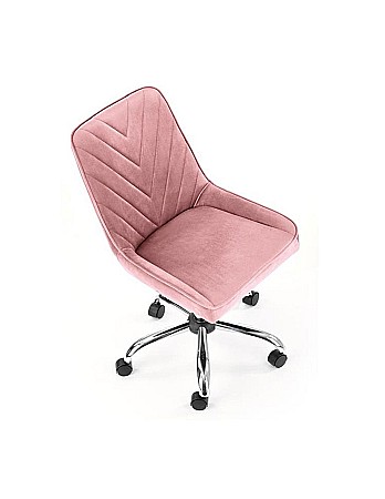 Set birou ergonomic HM Julia inaltime reglabila, unghi inclinare ajustabil, cu scaun HM Rico roz, catifea, 100 kg si dulapior rulant HM Nils, cu roti, lemn, natur [7]