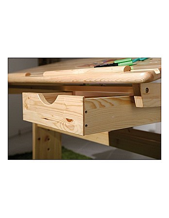 Set birou ergonomic HM Julia inaltime reglabila, unghi inclinare ajustabil, cu scaun HM Matrix negru/turcoaz, stofa, 100 kg si dulapior rulant HM Nils, cu roti, lemn, natur [5]