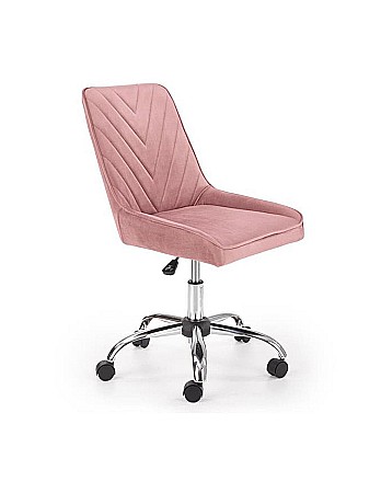 Set birou ergonomic HM Julia inaltime reglabila, unghi inclinare ajustabil, cu scaun HM Rico roz, catifea, 100 kg si dulapior rulant HM Nils, cu roti, lemn, natur [9]
