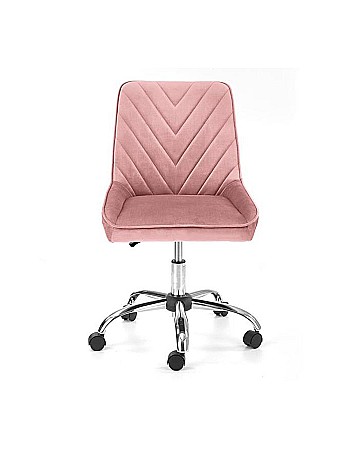Set birou ergonomic HM Julia inaltime reglabila, unghi inclinare ajustabil, cu scaun HM Rico roz, catifea, 100 kg si dulapior rulant HM Nils, cu roti, lemn, natur [8]