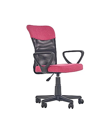 Set birou HM Lima B1, cu usa si sertar, PAL melaminat, 120x55x75 cm, stejar sonoma/alb si scaun copii HM Timmy, ergonomic, inaltime reglabila, Rotire 360 ˚,120 kg, roz [5]