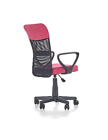 Set birou HM Lima B1, cu usa si sertar, PAL melaminat, 120x55x75 cm, stejar sonoma/alb si scaun copii HM Timmy, ergonomic, inaltime reglabila, Rotire 360 ˚,120 kg, roz [4]