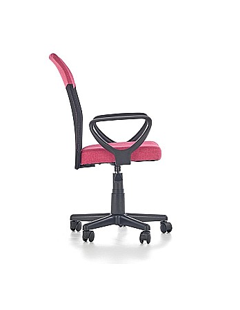 Set birou HM Lima B1, cu usa si sertar, PAL melaminat, 120x55x75 cm, stejar sonoma/alb si scaun copii HM Timmy, ergonomic, inaltime reglabila, Rotire 360 ˚,120 kg, roz [2]