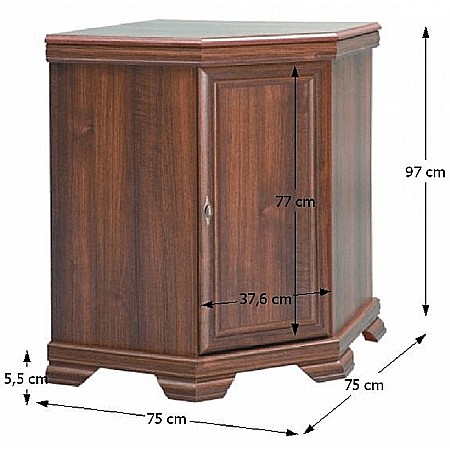 Set comoda pe colt pentru living VMN1, cu o usa, o polita si vitrina suprapozabila VMNN1, o usa, 2 polite, Pal Melaminat, cu elemente din MDF, Nuc [5]
