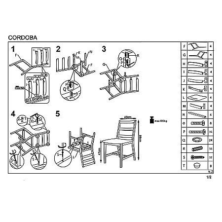 Set masa cu 4 scaune HM Cordoba stejar deschis [3]