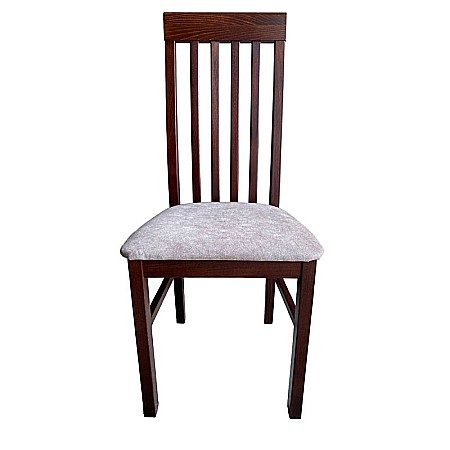 Set masa extensibila lemn masiv, living si bucatarie, DM4 Maxima, blat MDF Furniruit, colturi rotunjite, 120-150x70x76 cm si 4 scaune DM1 Tilo, lemn, stofa, 120 kg, nuc [2]