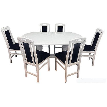 Set masa living SB Nork plus 6 scaune SB Tim alb/negru [2]