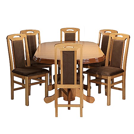 Set masa living SB Nork plus 6 scaune SB Tim stejar natur [1]