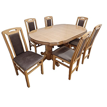 Set masa living SB Nork plus 6 scaune SB Tim stejar natur [2]