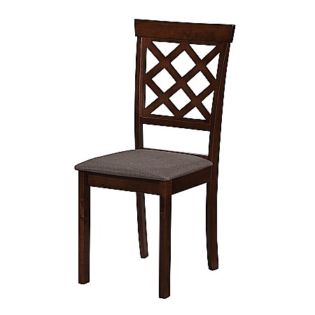 Set masa living si bucatarie Bali, MDF Furniruit, 112x72x74 cm si 4 scaune Vienna, lemn masiv, tapiterie stofa, 100 kg, nuc [6]