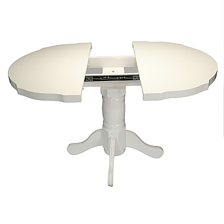 Set masa living si bucatarie extensibila SB Fan, MDF Furniruit, 100-133,5x99x74 cm si 4 scaune SB Tim, lemn masiv, tapiterie stofa, lacuit, 120 kg, alb/maro [7]