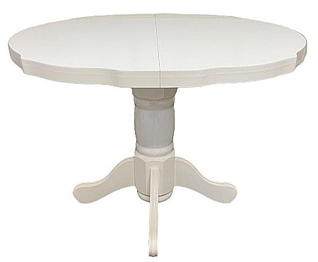 Set masa living si bucatarie extensibila SB Fan, MDF Furniruit, 100-133,5x99x74 cm si 4 scaune SB Tim, lemn masiv, tapiterie stofa, lacuit, 120 kg, alb/maro [4]