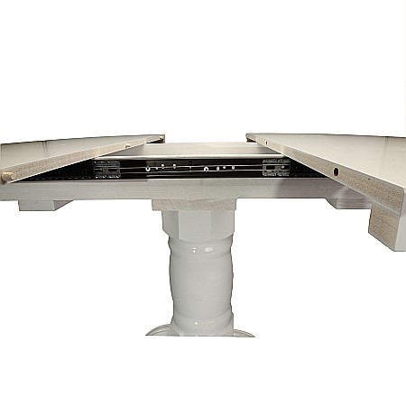 Set masa living si bucatarie extensibila SB Fan, MDF Furniruit, 100-133,5x99x74 cm si 4 scaune SB Tim, lemn masiv, tapiterie stofa, lacuit, 120 kg, alb/negru [12]