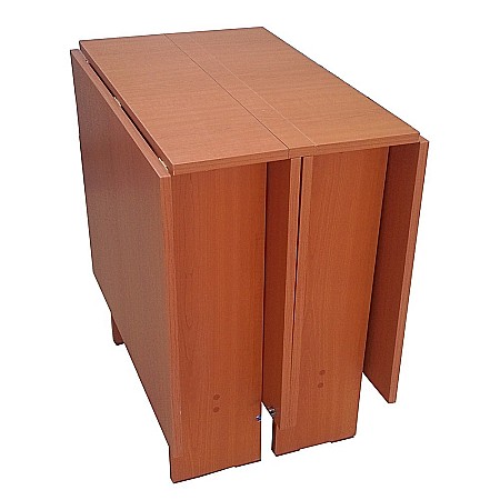 Set masa plianta 12 persoane, Pal Melaminat, insertii lemn masiv, 274x75x78 cm si 6 scaune pliante, tapiterie piele ecologica, cires [3]