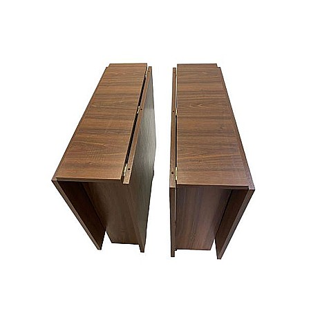 Set masa plianta 12 persoane, Pal Melaminat, insertii lemn masiv, 274x75x78 cm si 6 scaune pliante, tapiterie piele ecologica, nuc [3]