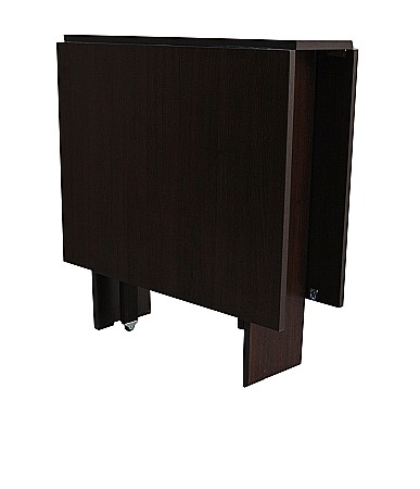 Set masa plianta 12 persoane, Pal Melaminat, insertii lemn masiv, 274x75x78 cm si 6 scaune pliante, tapiterie piele ecologica, wenge [7]