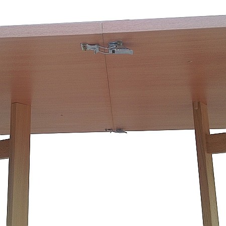 Set masa plianta 12 persoane, Pal Melaminat, insertii lemn masiv, 274x75x78 cm si 6 scaune pliante, tapiterie piele ecologica, nuc [2]