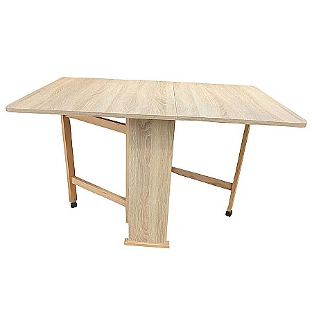 Set masa plianta 12 persoane, Pal Melaminat, insertii lemn masiv, 274x75x78 cm si 6 scaune pliante, tapiterie piele ecologica, stejar sonoma [6]