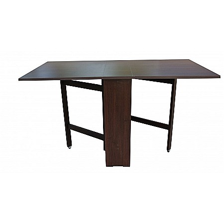 Set masa plianta 12 persoane, Pal Melaminat, insertii lemn masiv, 274x75x78 cm si 6 scaune pliante, tapiterie piele ecologica, nuc [2]