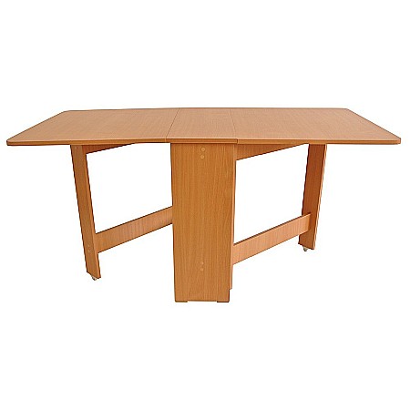 Set masa plianta MD1, bucatarie si living, Pal Melaminat, colturi rotunjite, 6 persoane, 160x80x75 cm si 6 scaune pliante lemn, tapitate cu piele ecologica, fag [1]