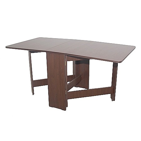 Set masa plianta MD1, bucatarie si living, Pal Melaminat, colturi rotunjite, 6 persoane, 160x80x75 cm si 6 scaune pliante lemn, tapitate cu piele ecologica, wenge [3]