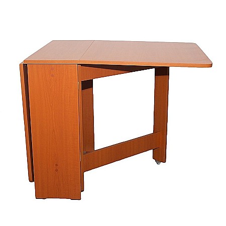 Set masa plianta MD1, bucatarie si living, Pal Melaminat, colturi rotunjite, 6 persoane, 160x80x75 cm si 6 scaune pliante lemn, tapitate cu piele ecologica, fag [2]