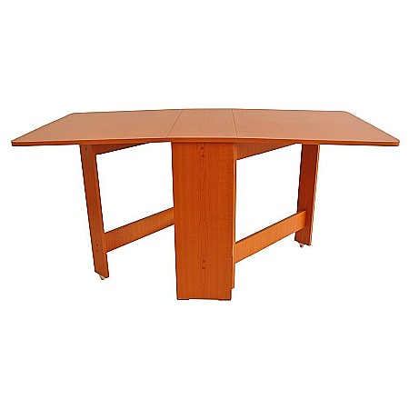Set masa plianta MD1, bucatarie si living, Pal Melaminat, colturi rotunjite, 6 persoane, 160x80x75 cm si 6 scaune pliante lemn, tapitate cu piele ecologica, fag [1]
