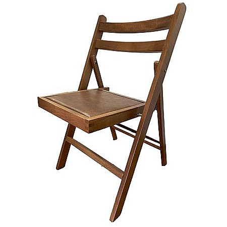 Set masa plianta Practic, bucatarie si living, Pal Melaminat, insertii lemn masiv, colturi rotunjite, 120x74x75 cm si 6 scaune pliante, tapitate, piele ecologica, nuc [3]