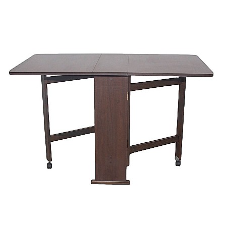 Set masa plianta Practic, bucatarie si living, Pal Melaminat, insertii lemn masiv, colturi rotunjite, 120x74x75 cm si 6 scaune pliante, tapitate, piele ecologica, wenge [2]