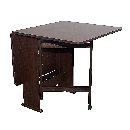 Set masa plianta Practic, bucatarie si living, Pal Melaminat, insertii lemn masiv, colturi rotunjite, 120x74x75 cm si 6 scaune pliante, tapitate, piele ecologica, wenge [4]