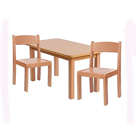 Set masa si 4 scaune gradinita Bambi, H35, natur [3]
