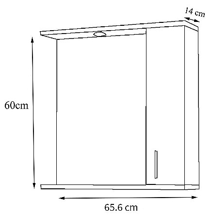 Set mobilier baie cu lavoar ceramic, GN1871, front MDF, un sertar, o usa, 65 cm, picioare cromate reglabile, manere cromate si oglinda cu dulap GN0001, PAL, iluminare led, 2 rafturi, alb [6]