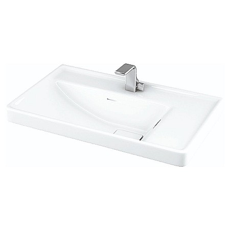Baza si lavoar ceramic GN2861, mobilier baie stativ 60 cm, front MDF, 2 usi, 2 rafturi, picioare cromate reglabile, alb [2]