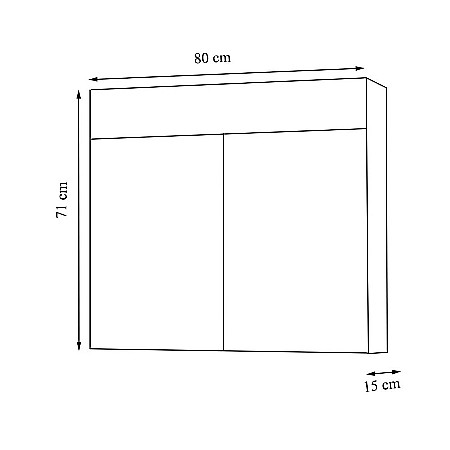Set mobilier baie cu lavoar GN1531, front MDF cu lavoar ceramic, 80 cm, 3 usi, picioare reglabile cromate, balamale soft close si dulap cu oglinda Celine, PAL, iluminare led, alb [6]