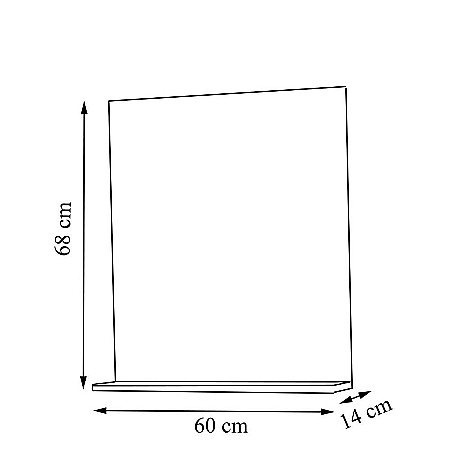 Set mobilier baie GN0541, front MDF, cu lavoar ceramic, 60 cm, 2 usi, 2 rafturi, picioare cromate reglabile, balamale soft close si oglinda cu polita GN0671, dreptunghiulara, PAL, ALB [8]