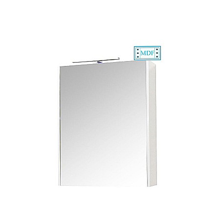 Set mobilier baie suspendat, cu lavoar ceramic, GN0541, front MDF, 60 cm, 2 sertare, glisiere soft close si dulap cu oglinda GN5011, MDF, iluminare led,cu usa, 3 rafturi, alb [2]