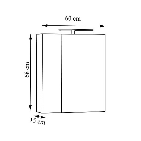 Set mobilier baie suspendat, cu lavoar ceramic, GN0541, front MDF, 60 cm, 2 sertare, glisiere soft close si dulap cu oglinda Celine, PAL, iluminare led, alb [4]
