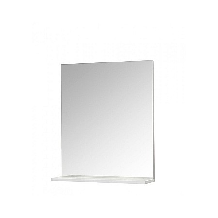 Set mobilier baie suspendat GN0971, front MDF cu lavoar ceramic, 60 cm, 2 sertare, glisiere soft close si oglinda cu polita GN0551, PAL, alb [2]