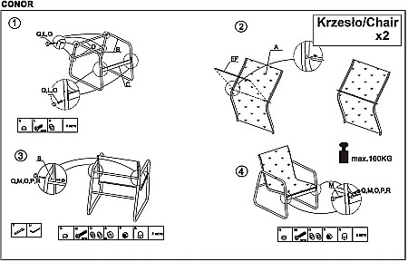 Set mobilier de gradina si terasa HM Conor, metalic, tapiterie textilena, cu canapea, fotolii si masuta cafea, 4 persoane, gri inchis [23]