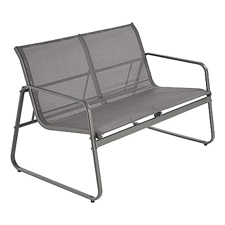 Set mobilier de gradina si terasa HM Conor, metalic, tapiterie textilena, cu canapea, fotolii si masuta cafea, 4 persoane, gri inchis [13]