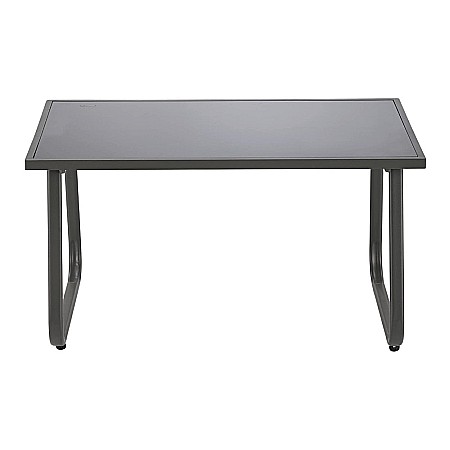 Set mobilier de gradina si terasa HM Conor, metalic, tapiterie textilena, cu canapea, fotolii si masuta cafea, 4 persoane, gri inchis [9]