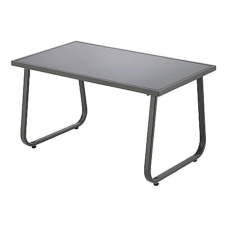 Set mobilier de gradina si terasa HM Conor, metalic, tapiterie textilena, cu canapea, fotolii si masuta cafea, 4 persoane, gri inchis [4]